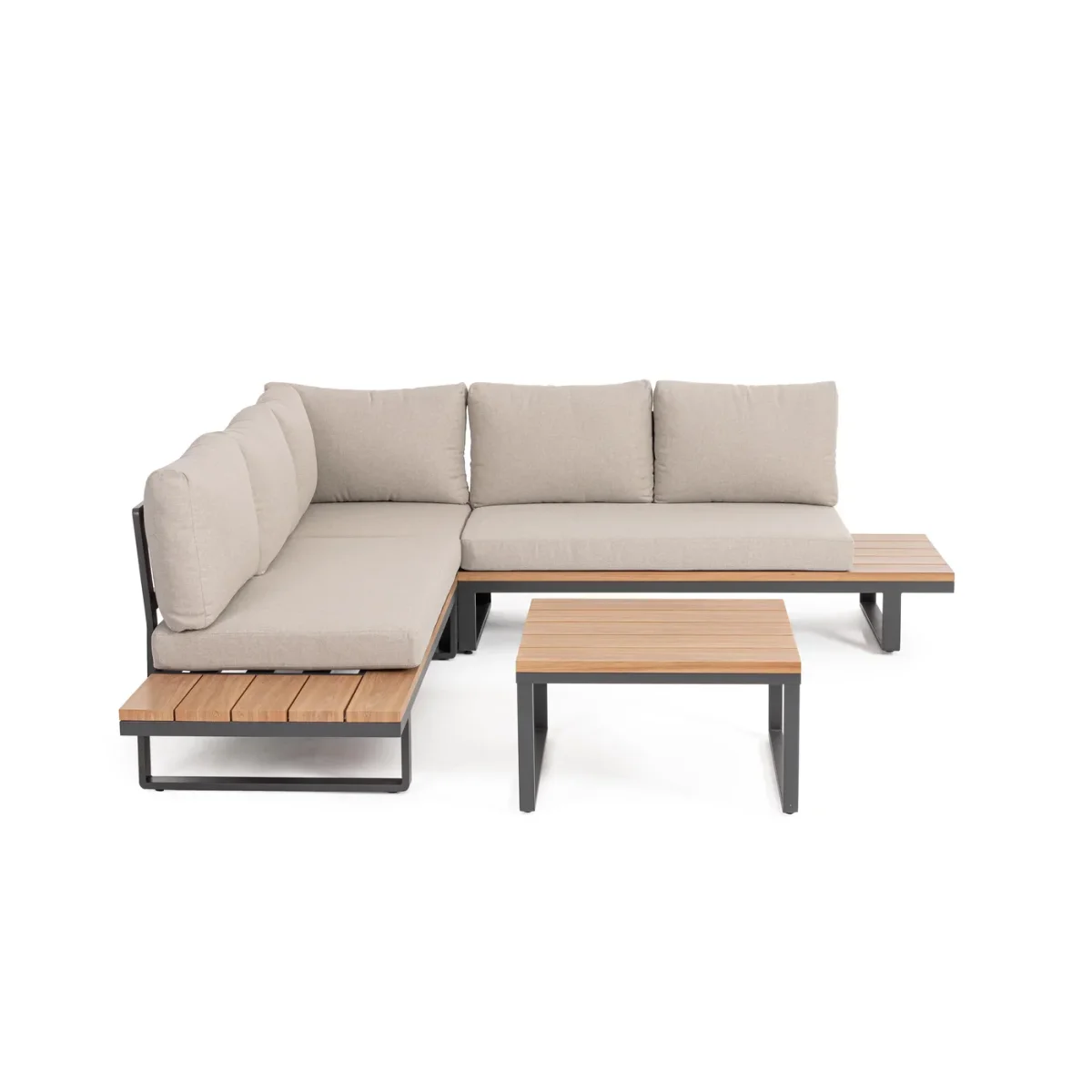 Conjunto Zelmar sofá esquinero + mesa, antracita - Imagen 3