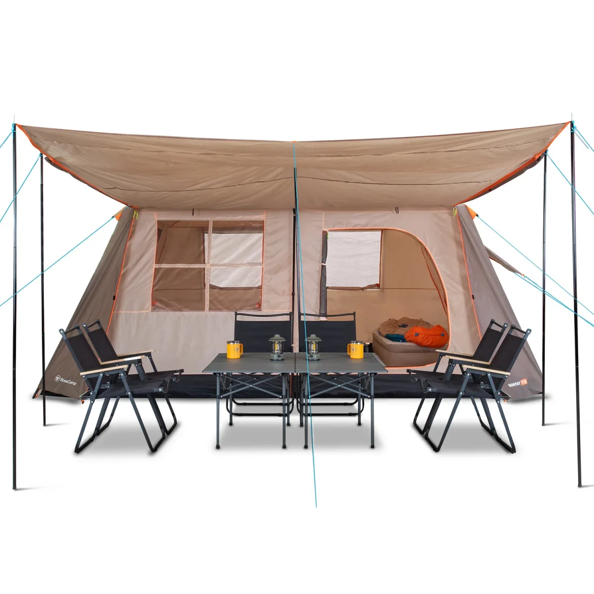Carpa Camping Quintay 12 Personas 3000 Mm Cubre Techo Largo Toldo Extendido - Imagen 3
