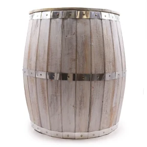 Mesa de barril de cerveza – Madera blanqueada 60 x 48.5 cm